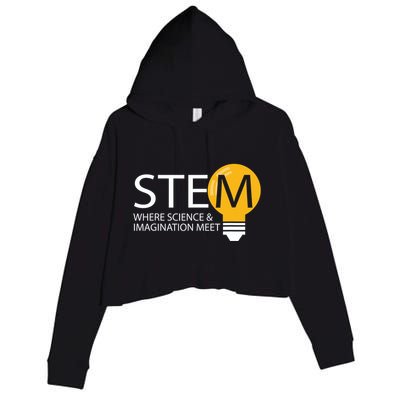 Stem Where Science & Imagination Meet Funny Crop Fleece Hoodie