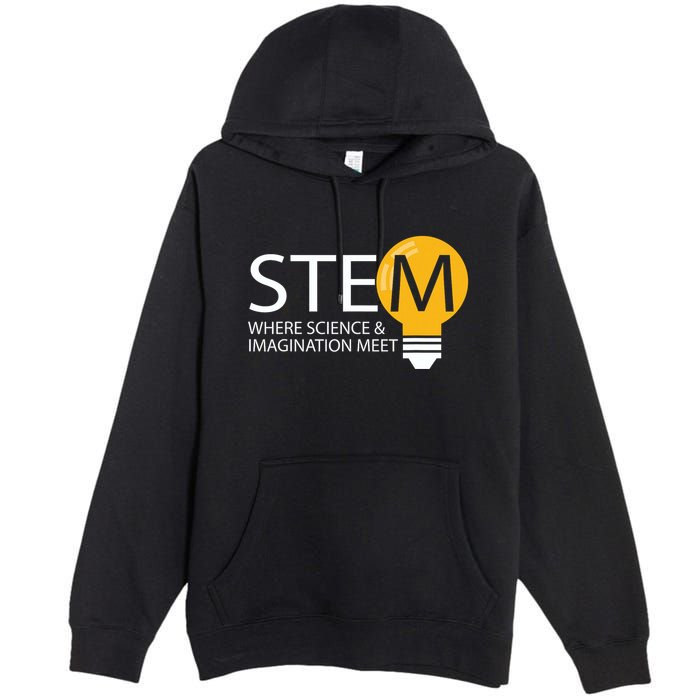 Stem Where Science & Imagination Meet Funny Premium Pullover Hoodie