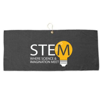 Stem Where Science & Imagination Meet Funny Large Microfiber Waffle Golf Towel