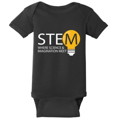 Stem Where Science & Imagination Meet Funny Baby Bodysuit