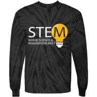 Stem Where Science & Imagination Meet Funny Tie-Dye Long Sleeve Shirt