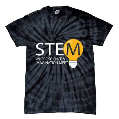 Stem Where Science & Imagination Meet Funny Tie-Dye T-Shirt