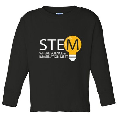 Stem Where Science & Imagination Meet Funny Toddler Long Sleeve Shirt