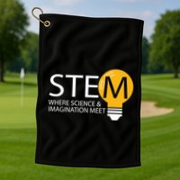 Stem Where Science & Imagination Meet Funny Golf Towel