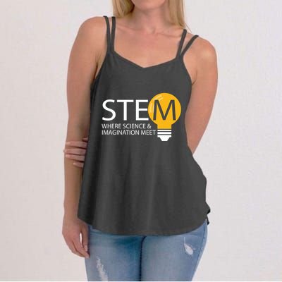 Stem Where Science & Imagination Meet Funny Women's Strappy Tank