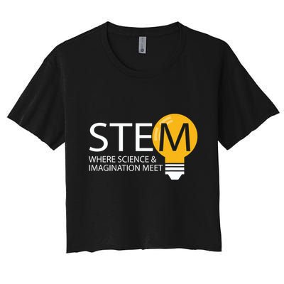 Stem Where Science & Imagination Meet Funny Crop Top