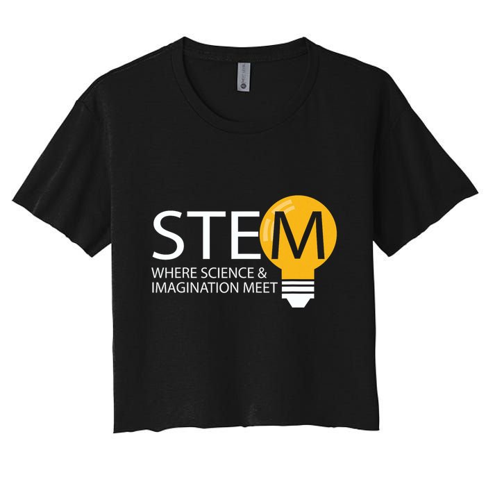 Stem Where Science & Imagination Meet Funny Crop Top