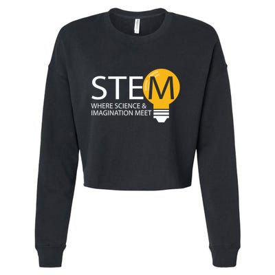 Stem Where Science & Imagination Meet Funny Cropped Pullover Crew