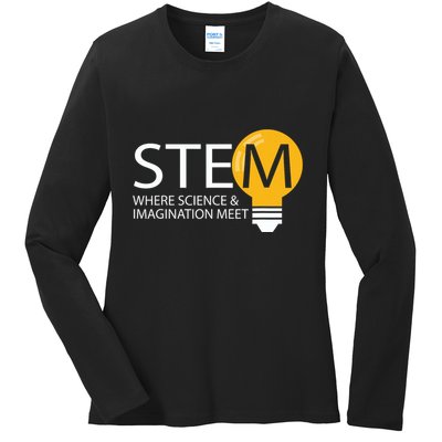 Stem Where Science & Imagination Meet Funny Ladies Long Sleeve Shirt