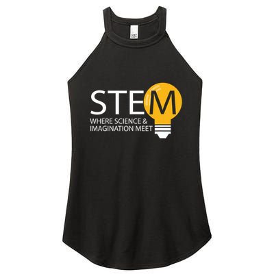 Stem Where Science & Imagination Meet Funny Women's Perfect Tri Rocker Tank