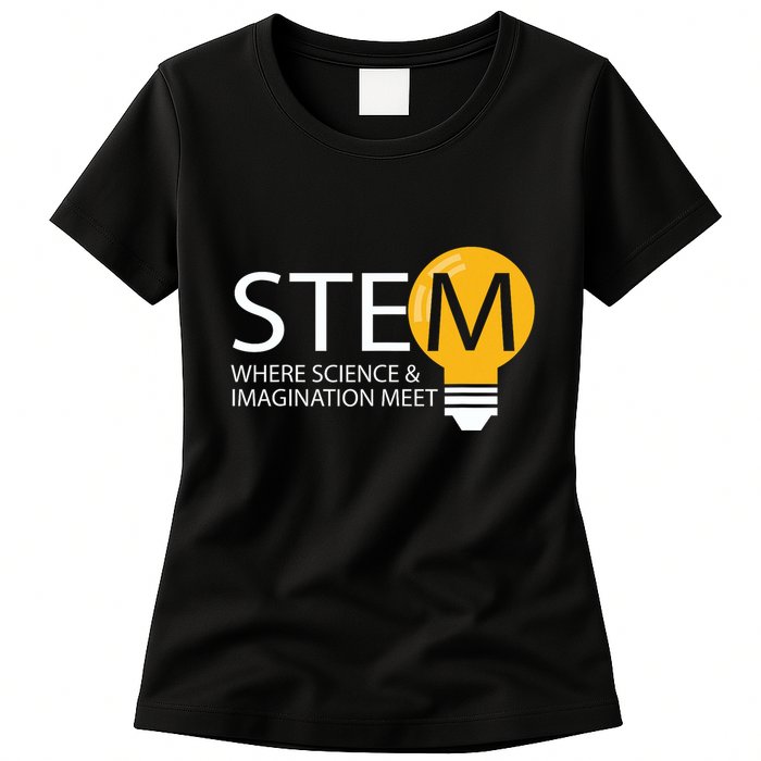 Stem Where Science & Imagination Meet Funny Womens T-Shirt