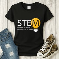Stem Where Science & Imagination Meet Funny Womens T-Shirt