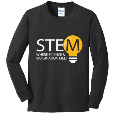 Stem Where Science & Imagination Meet Funny Kids Long Sleeve Shirt