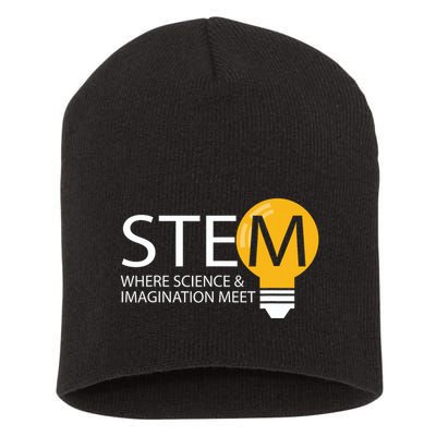 Stem Where Science & Imagination Meet Funny Short Acrylic Beanie