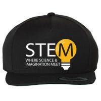 Stem Where Science & Imagination Meet Funny Wool Snapback Cap