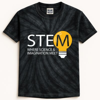 Stem Where Science & Imagination Meet Funny Kids Tie-Dye T-Shirt