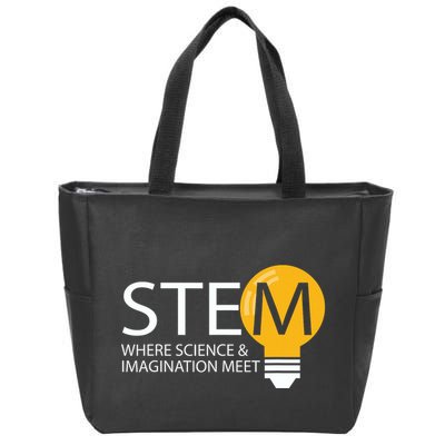 Stem Where Science & Imagination Meet Funny Zip Tote Bag
