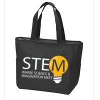 Stem Where Science & Imagination Meet Funny Zip Tote Bag