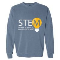Stem Where Science & Imagination Meet Funny Garment-Dyed Sweatshirt