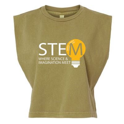 Stem Where Science & Imagination Meet Funny Garment-Dyed Women's Muscle Tee