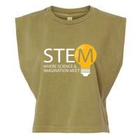 Stem Where Science & Imagination Meet Funny Garment-Dyed Women's Muscle Tee