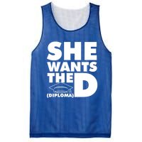 She Wants The D (Diploma) Graduation Day Meaningful Gift Mesh Reversible Basketball Jersey Tank