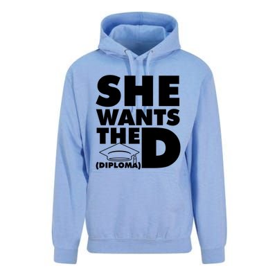 She Wants The D (Diploma) Graduation Day Meaningful Gift Unisex Surf Hoodie