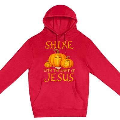 Shine With The Light Of Jesus Christian Halloween Pumpkin Premium Pullover Hoodie