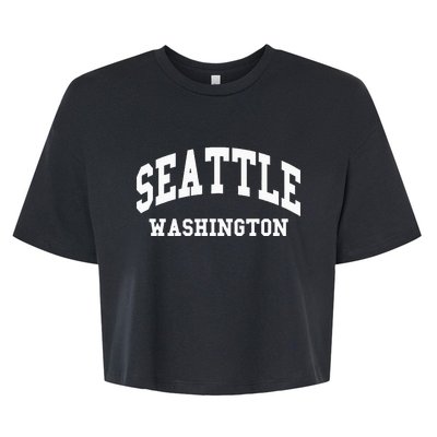 Seattle Washington Throwback Design Classic Bella+Canvas Jersey Crop Tee