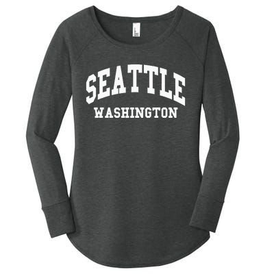 Seattle Washington Throwback Design Classic Women's Perfect Tri Tunic Long Sleeve Shirt