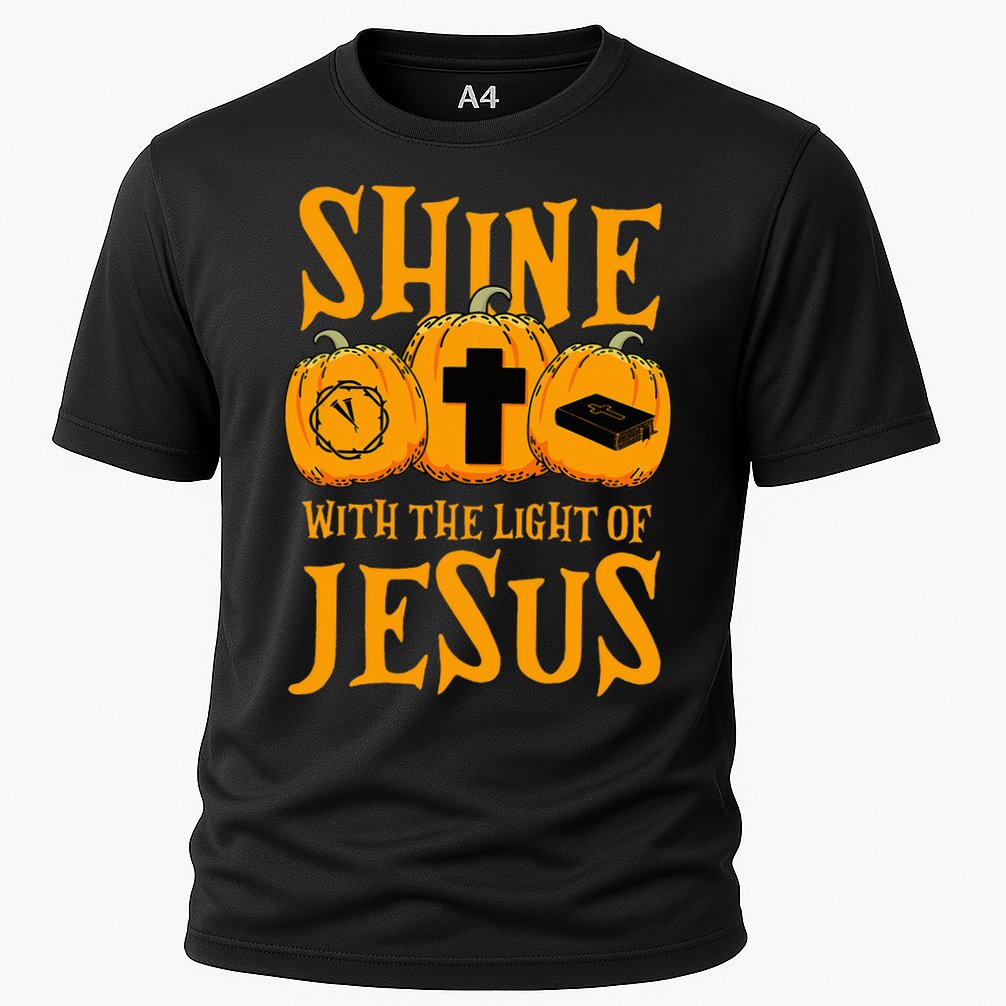 Shine With The Light Of Jesus Halloween Costume Christian Cooling Performance Crew T-Shirt