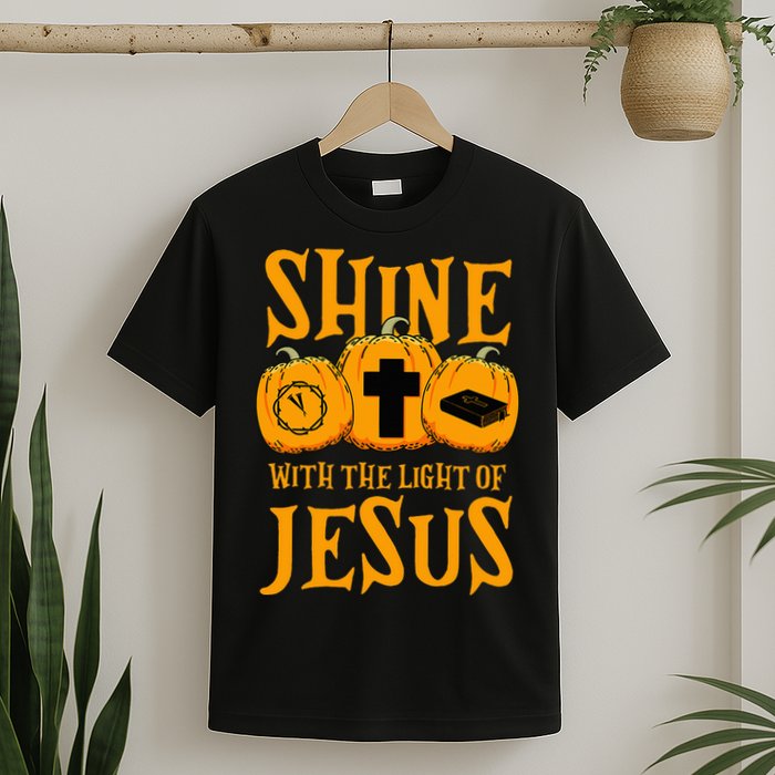 Shine With The Light Of Jesus Halloween Costume Christian T-Shirt