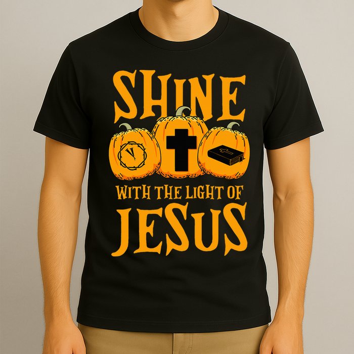 Shine With The Light Of Jesus Halloween Costume Christian T-Shirt