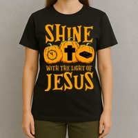 Shine With The Light Of Jesus Halloween Costume Christian T-Shirt