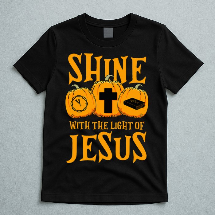 Shine With The Light Of Jesus Halloween Costume Christian T-Shirt