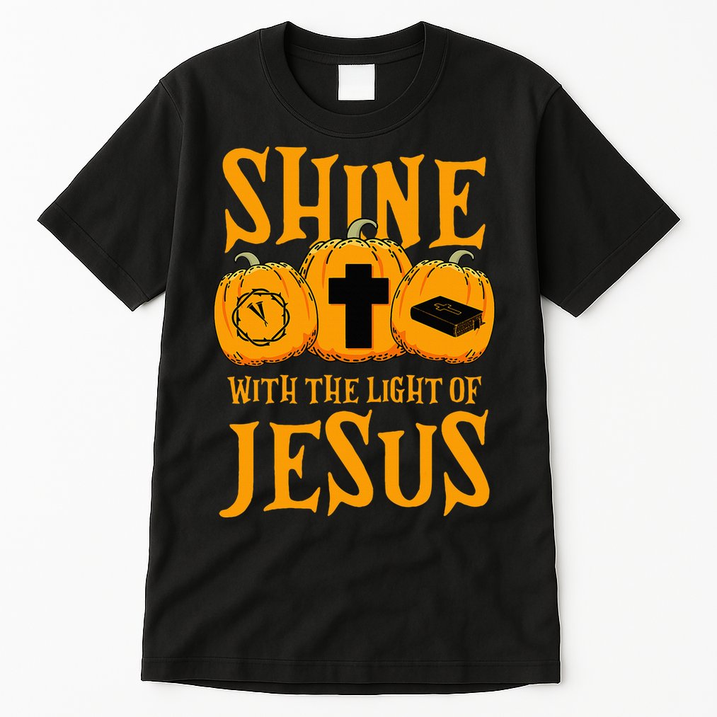 Shine With The Light Of Jesus Halloween Costume Christian Tall T-Shirt