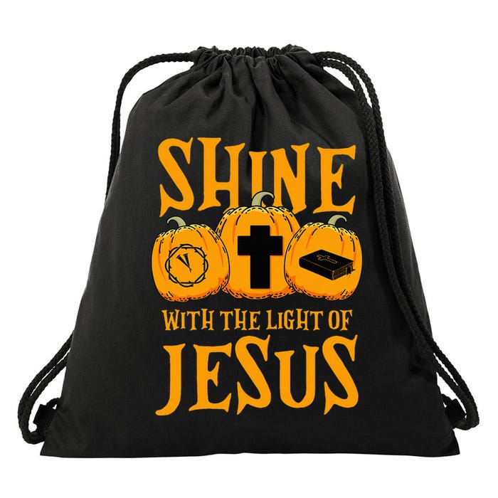 Shine With The Light Of Jesus Halloween Costume Christian Drawstring Bag