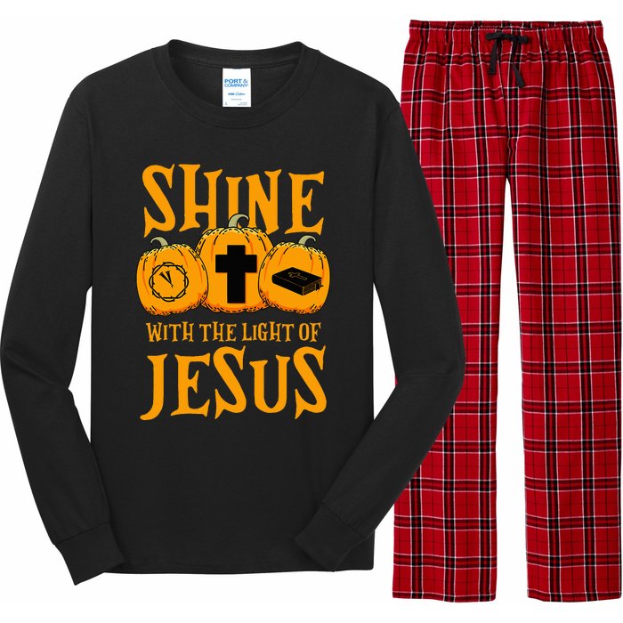 Shine With The Light Of Jesus Halloween Costume Christian Long Sleeve Pajama Set