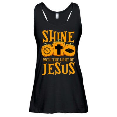 Shine With The Light Of Jesus Halloween Costume Christian Ladies Essential Flowy Tank