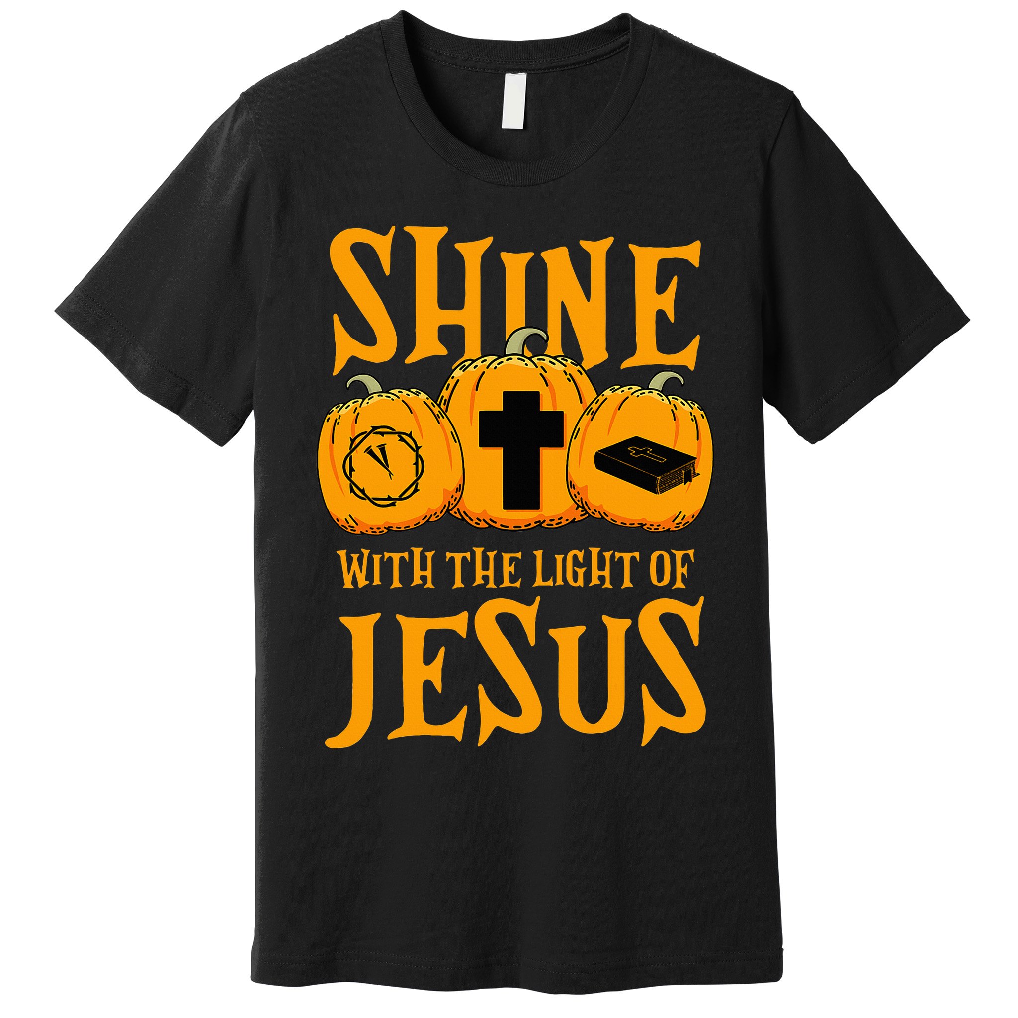 Shine With The Light Of Jesus Halloween Costume Christian Premium T-Shirt