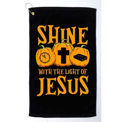 Shine With The Light Of Jesus Halloween Costume Christian Golf Towel