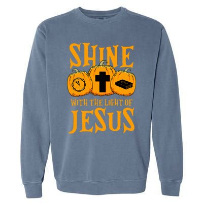 Shine With The Light Of Jesus Halloween Costume Christian Garment-Dyed Sweatshirt