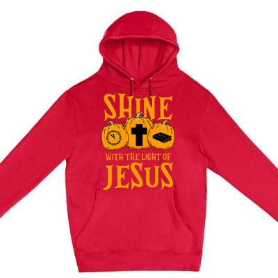 Shine With The Light Of Jesus Halloween Costume Christian Premium Pullover Hoodie