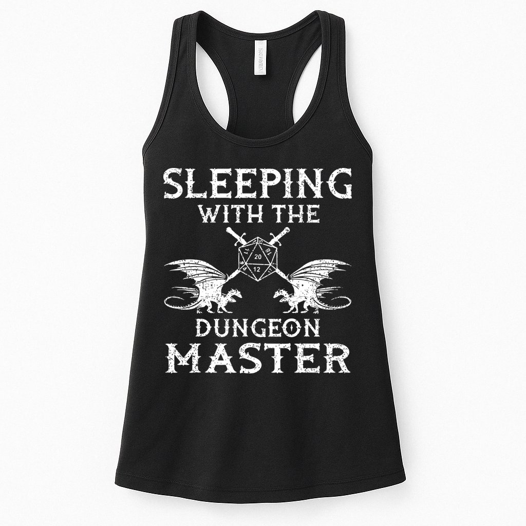 Sleeping With The Dungeon Dragons Master Funny Gamer RPG Womens Tank Top