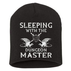 Sleeping With The Dungeon Dragons Master Funny Gamer RPG Short Acrylic Beanie