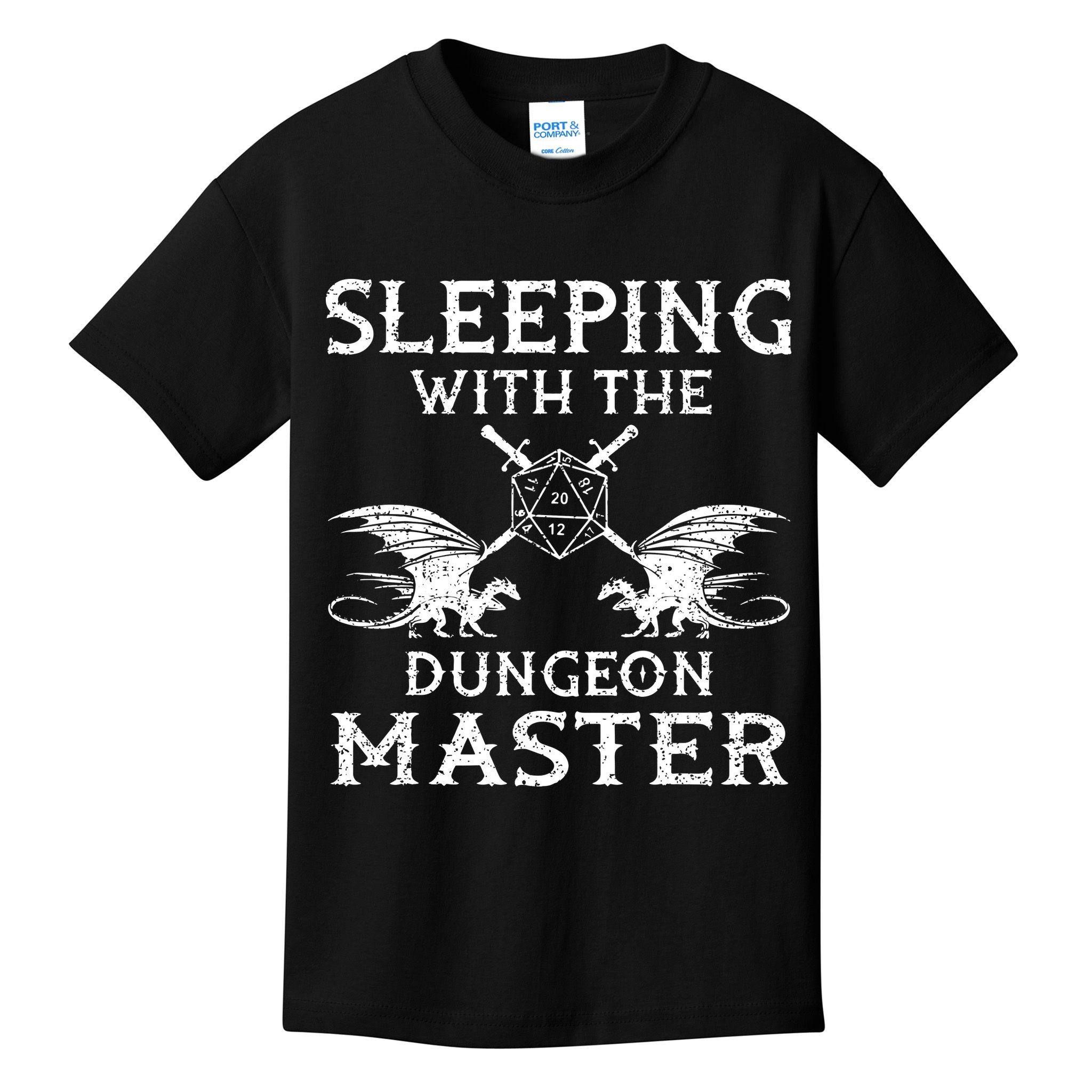 Sleeping With The Dungeon Dragons Master Funny Gamer RPG Kids T-Shirt