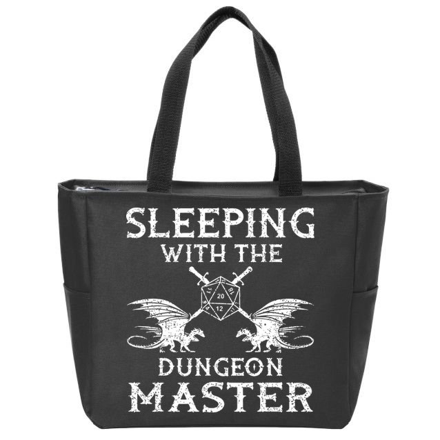 Sleeping With The Dungeon Dragons Master Funny Gamer RPG Zip Tote Bag