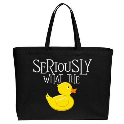 Seriously What The Duck Duck Lover Pun Cotton Canvas Jumbo Tote