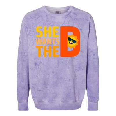 She Wants The Vitamin D Sun Tanning Sun Retro Vitamin D Gift Colorblast Crewneck Sweatshirt