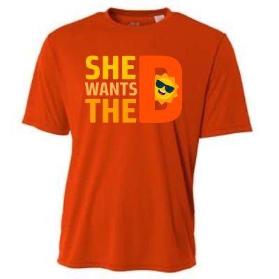 She Wants The Vitamin D Sun Tanning Sun Retro Vitamin D Gift Cooling Performance Crew T-Shirt